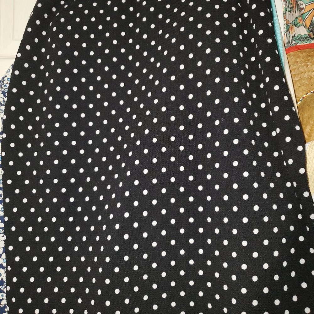 Black w/ white polka dot skirt